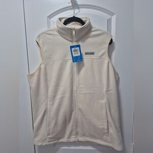 NWT Columbia Women's Benton Springs Fleece Vest, XXL, Off-white/Cream Color
